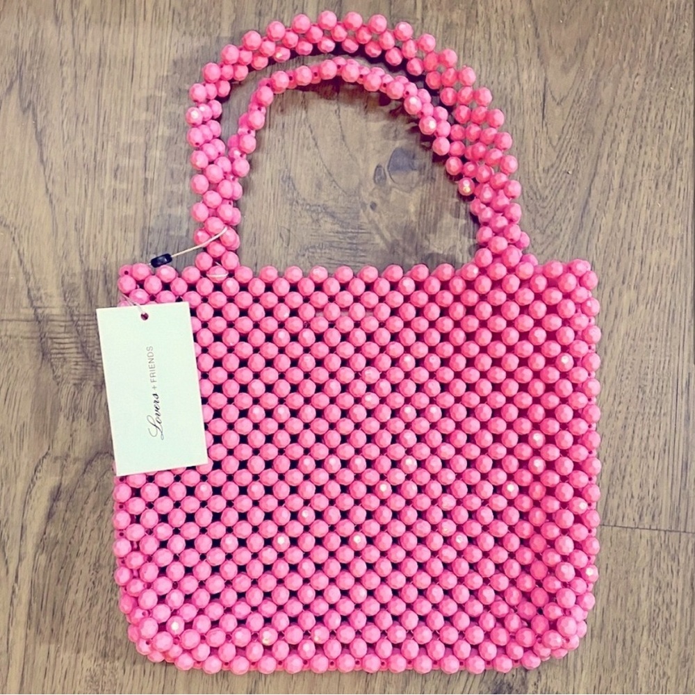 Lovers & Friends Justin Beaded Bag in Pink NWT